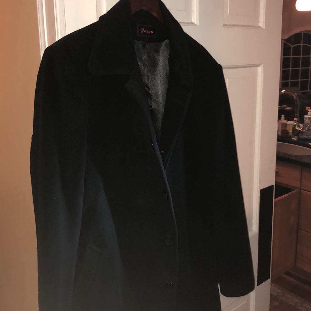 NWOT “Jason” black cashmere trench coat